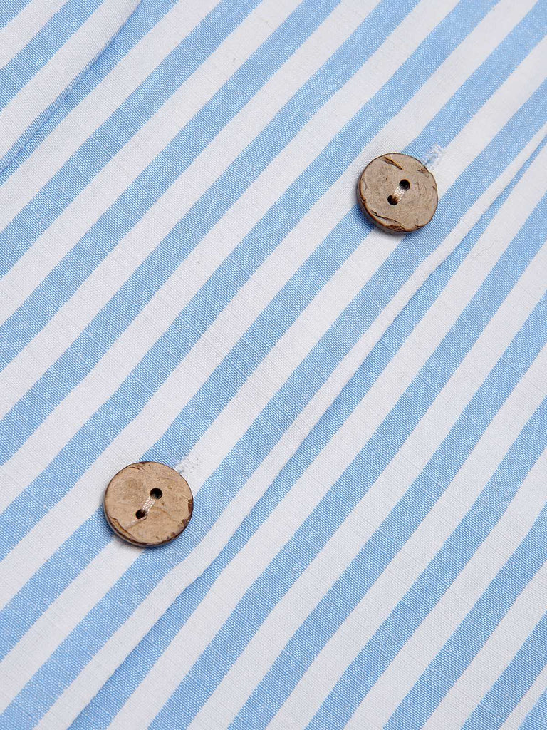 1950s V-Neck Stripes Sleeveless Belted Romper
