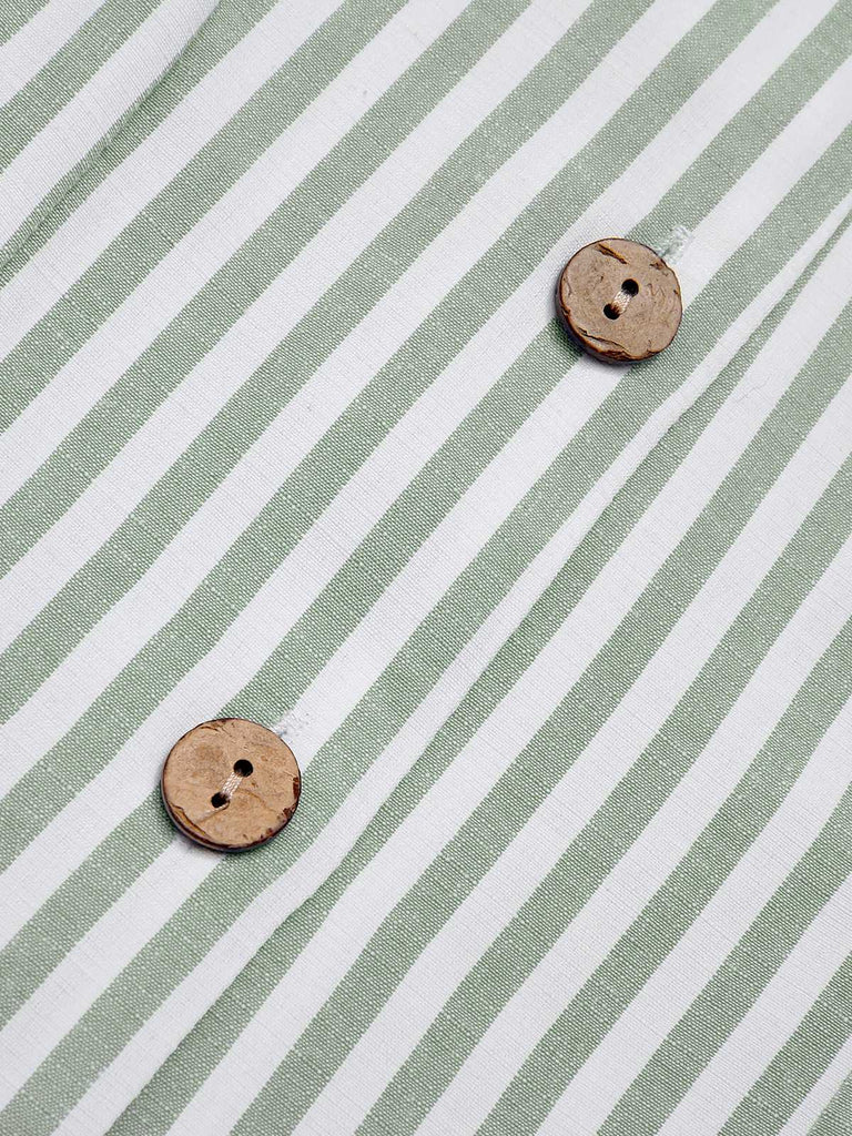 1950s V-Neck Stripes Sleeveless Belted Romper