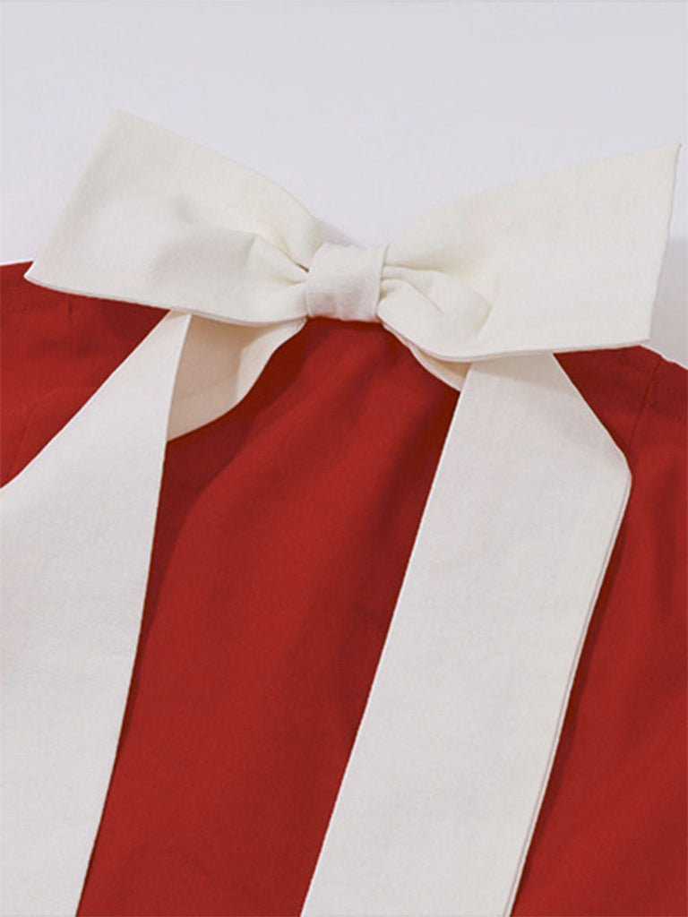 2PCS 1950s Strapless Bow Top & Tiered-Tulle Skirt