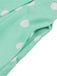 Turquoise 1950s Patchwork Polka Dots Dress