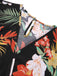 1970s V-Neck Boho Floral Belted Romper
