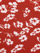 Red 1940s V-Neck Ditsy Floral Wrap Dress