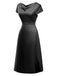 1940s Solid Cowl Neck Satin Back Cutout Dress