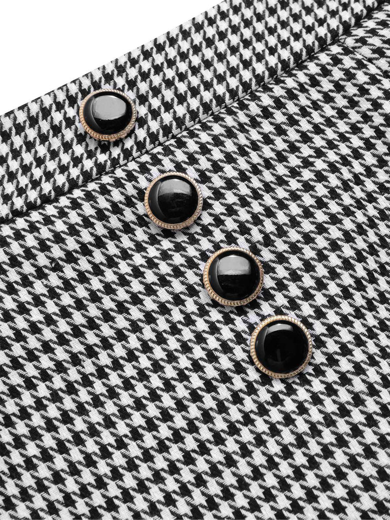 [Pre-Sale] Black 1930s Houndstooth Lace Mermaid Skirt
