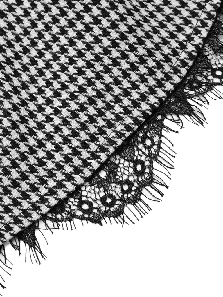 [Pre-Sale] Black 1930s Houndstooth Lace Mermaid Skirt