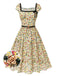 [Pre-Sale] Multicolor 1950s Ditsy Floral Square Neck Belted Dress
