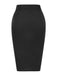 [Pre-Sale] Black 1960s Solid Iregualr Ruched Pencil Skirt