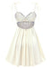 [Pre-Sale] Beige 1940s Floral Embroidered Spaghetti Straps Nightgown