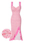 [Pre-Sale] Pink 1930s Twisted Floral Slit Fishtail Dress