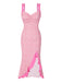 [Pre-Sale] Pink 1930s Twisted Floral Slit Fishtail Dress