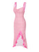 [Pre-Sale] Pink 1930s Twisted Floral Slit Fishtail Dress