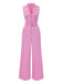 [Pre-Sale] Pink 1940s Notched Collar Pockets Jumpsuit