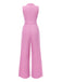 [Pre-Sale] Pink 1940s Notched Collar Pockets Jumpsuit
