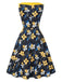 [Pre-Sale] Yellow 1950s Off-Shoulder Floral Patchwork Dress