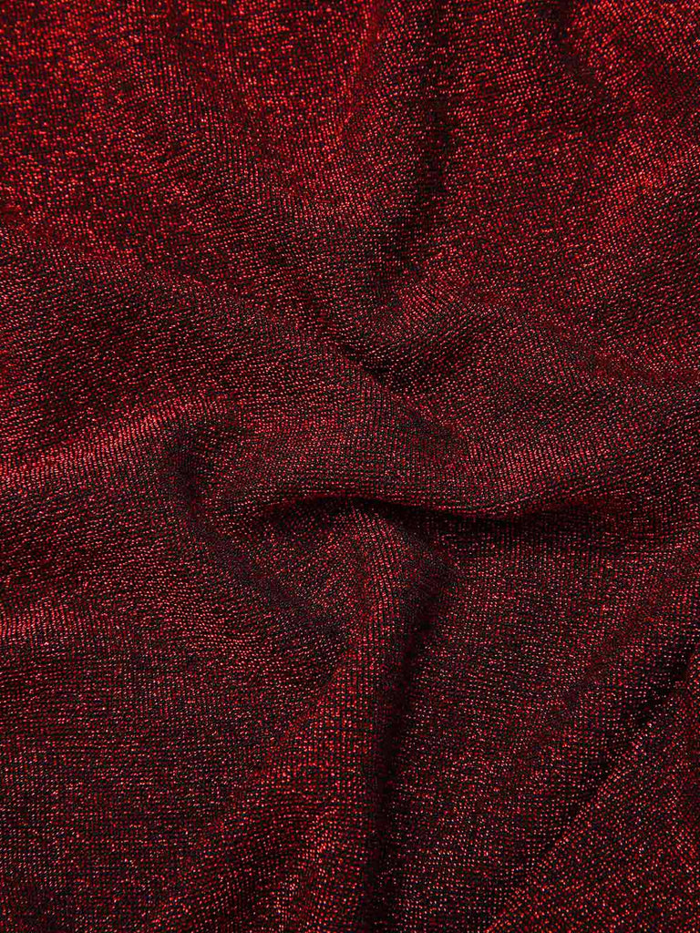 [Pre-Sale] Wine Red 1930s One-Shoulder Shimmer Belted Jumpsuit