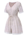 [Pre-Sale] Cream Color 1940s Floral Lace V-Neck Romper