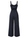[Pre-Sale] Dark Gray 1930s Pinstripes High Waist Straps Jumpsuit