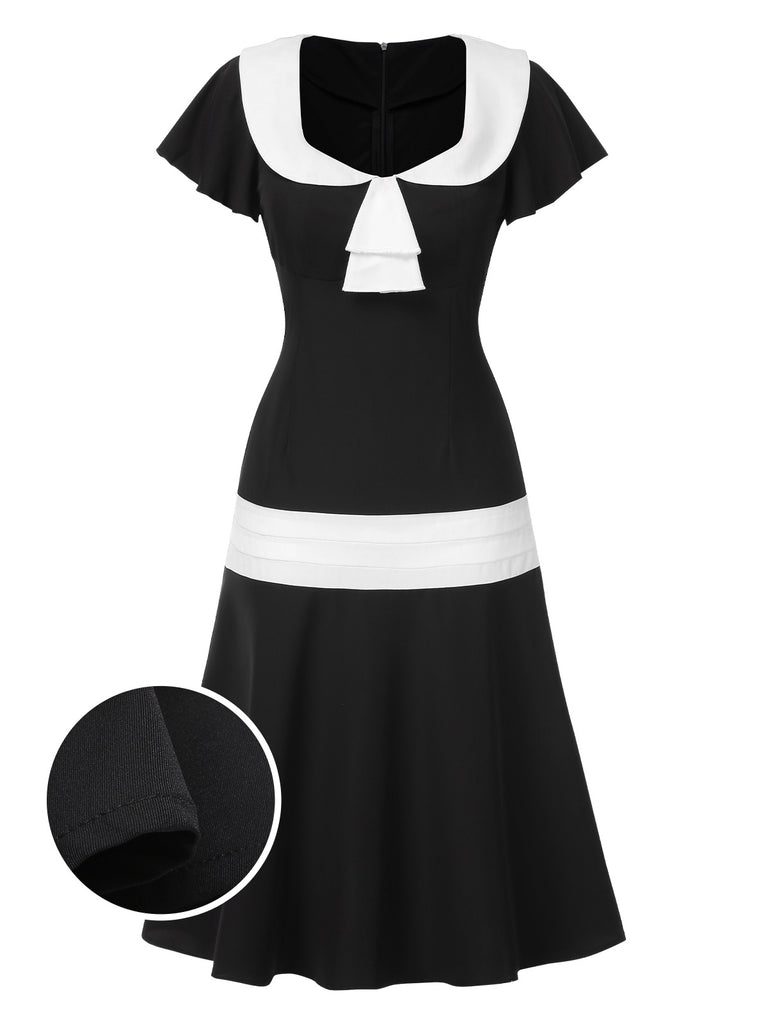 [Pre-Sale] Black & White 1920s Gatsby Patchwork Dress