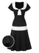 [Pre-Sale] Black & White 1920s Gatsby Patchwork Dress