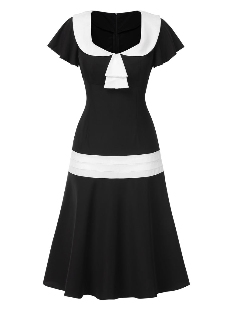 [Pre-Sale] Black & White 1920s Gatsby Patchwork Dress