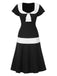 [Pre-Sale] Black & White 1920s Gatsby Patchwork Dress