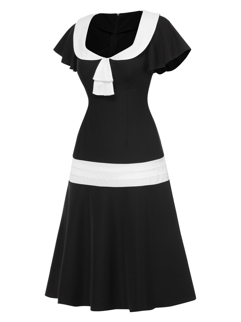 [Pre-Sale] Black & White 1920s Gatsby Patchwork Dress