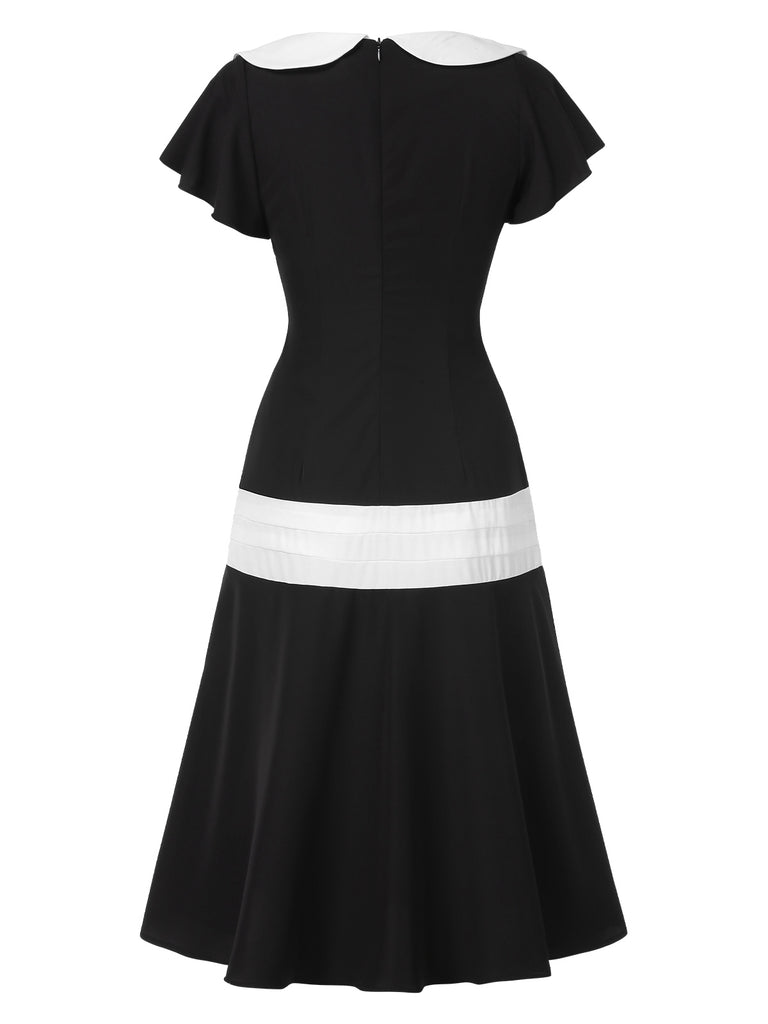 [Pre-Sale] Black & White 1920s Gatsby Patchwork Dress