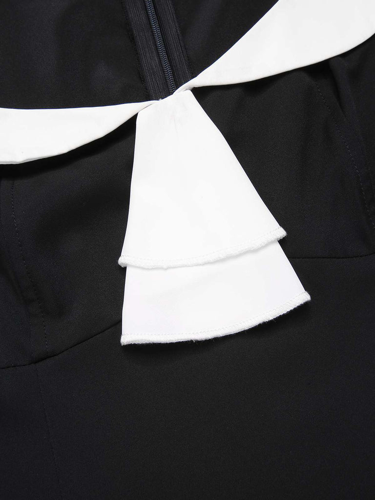 [Pre-Sale] Black & White 1920s Gatsby Patchwork Dress