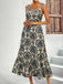 1950s Strap Square-Neck Tie-Back Floral Dress