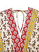 Yellow 1970s Bohemian Floral Tribal Pattern Jumpsuit