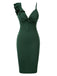 Green 1960s Solid Twist Belted Pencil Dress