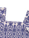 Blue 1930s Tribal Prints Square Neck Romper