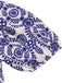 Blue 1930s Tribal Prints Square Neck Romper