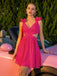 Pink 1960s Solid Back Bind Ruffle Dress