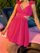Pink 1960s Solid Back Bind Ruffle Dress