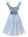 Light Blue 1950s Ruffles Strap Ditsy Floral Dress