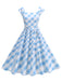 1950s Cap Sleeves Argyle Plaid Swing Dress