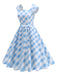 1950s Cap Sleeves Argyle Plaid Swing Dress