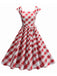 1950s Cap Sleeves Argyle Plaid Swing Dress