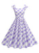 1950s Cap Sleeves Argyle Plaid Swing Dress