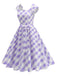 1950s Cap Sleeves Argyle Plaid Swing Dress