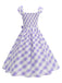 1950s Cap Sleeves Argyle Plaid Swing Dress