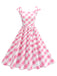 1950s Cap Sleeves Argyle Plaid Swing Dress