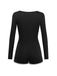 Black 1950s Square Neck Long Sleeve Romper