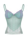 Turquoise 1940s Dots Mesh Mermaid Camisole
