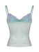 Turquoise 1940s Dots Mesh Mermaid Camisole