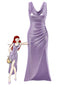 [Pre-Sale] Lavender 1960s Cowl Neck High-Slit Pearlescent Dress