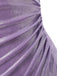 [Pre-Sale] Lavender 1960s Cowl Neck High-Slit Pearlescent Dress