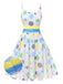 [Pre-Sale] Multicolor 1950s Ruched Contrast Polka Dots Dress