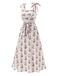 [Pre-Sale] White 1940s Suspender Smocked Bohemian Floral Dress